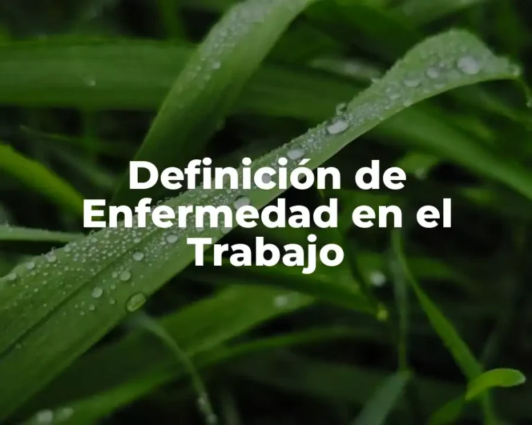 Definición de Enfermedad en el Trabajo