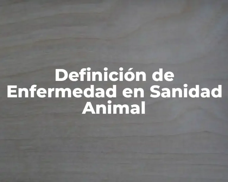 Definición de Enfermedad en Sanidad Animal