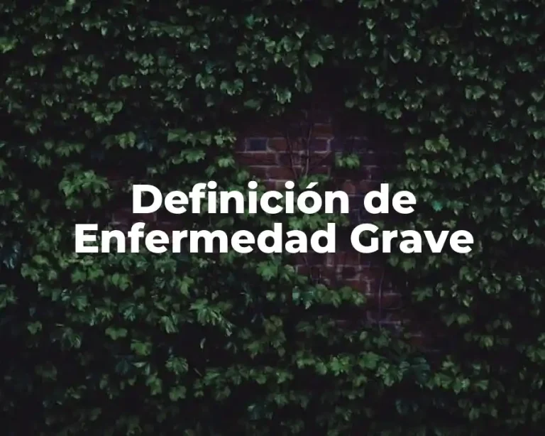 Definición de Enfermedad Grave
