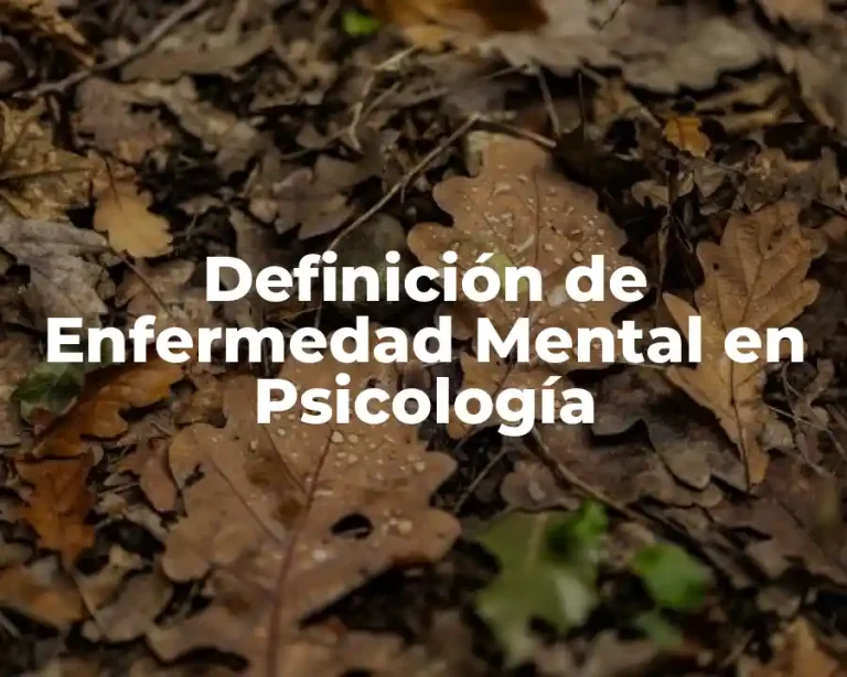 Definición de Enfermedad Mental en Psicología