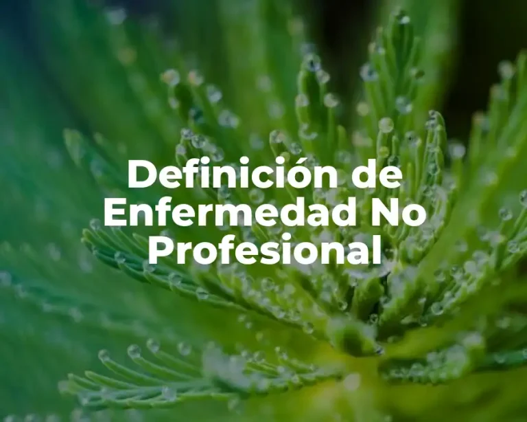 Definición de Enfermedad No Profesional