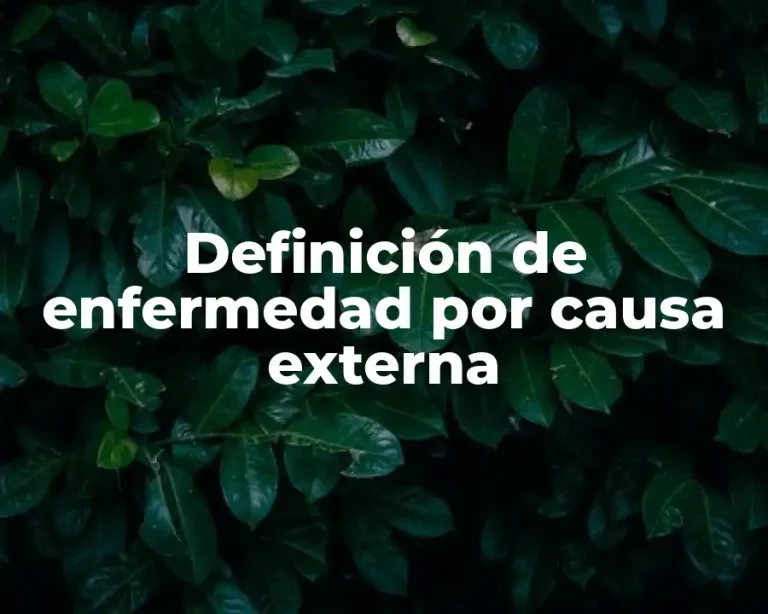 Definición de enfermedad por causa externa