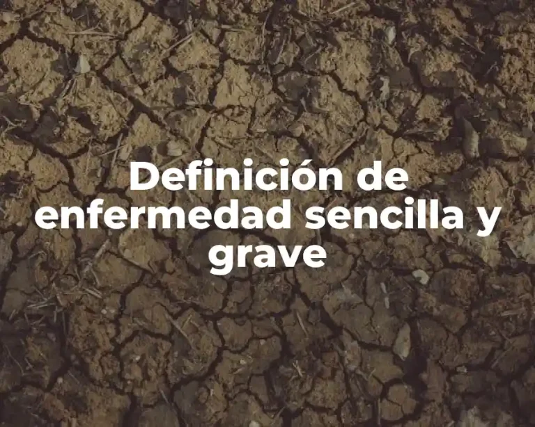 Definición de enfermedad sencilla y grave