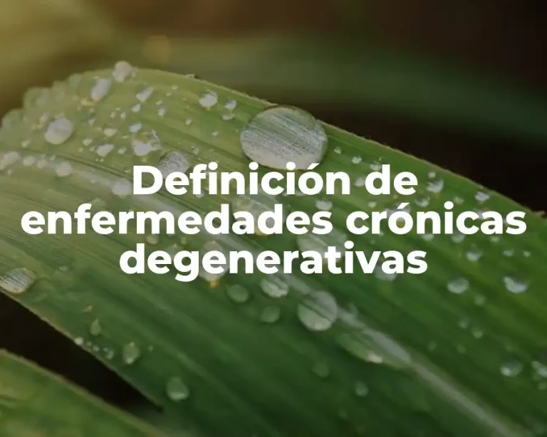 Definición de enfermedades crónicas degenerativas