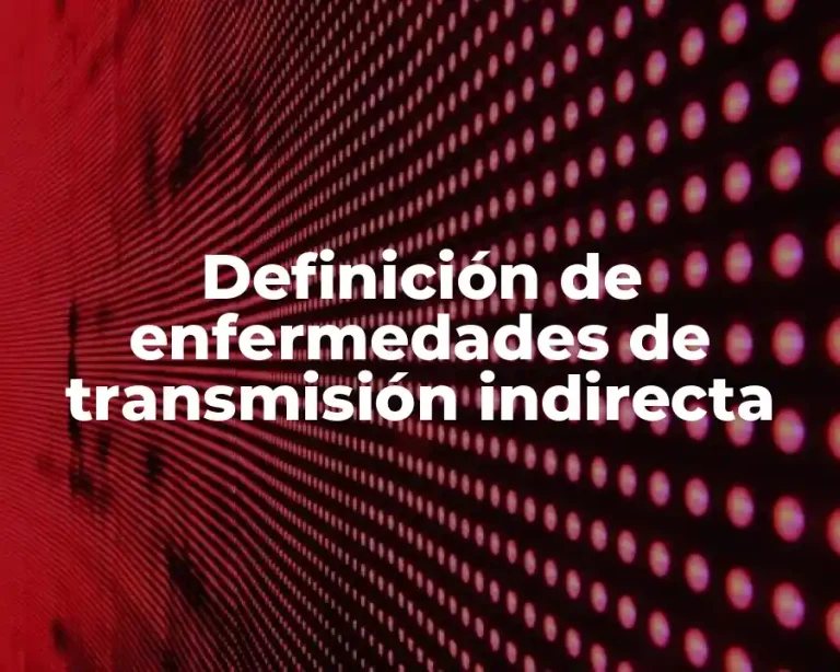 Definición de enfermedades de transmisión indirecta