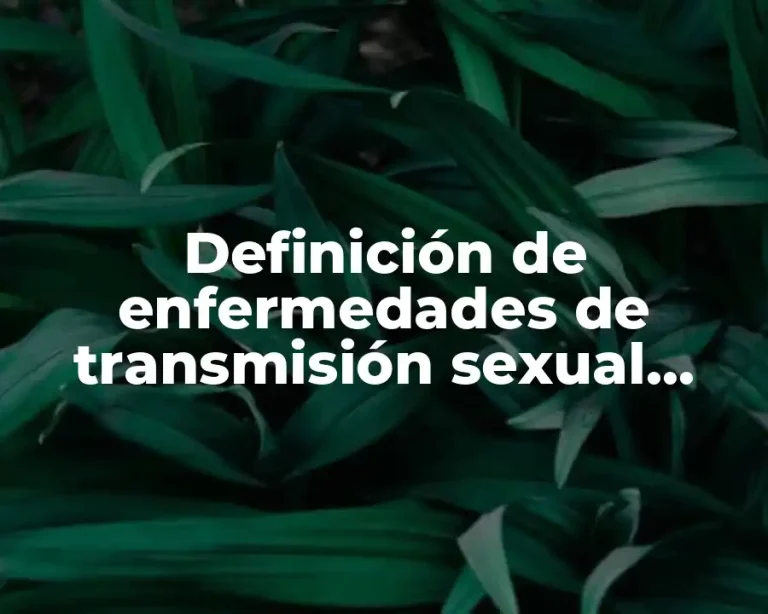 Definición de enfermedades de transmisión sexual (OMS)
