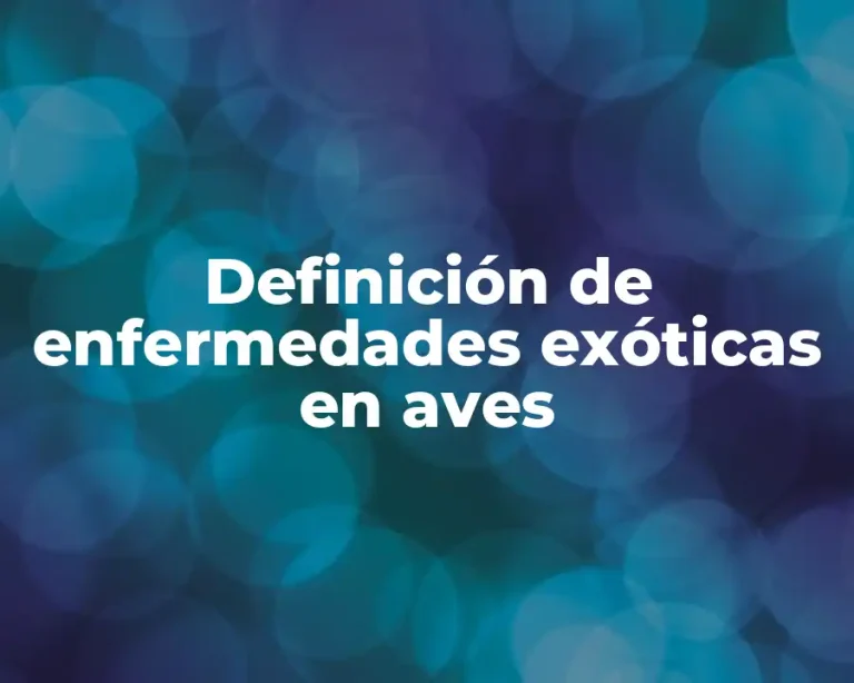 Definición de enfermedades exóticas en aves