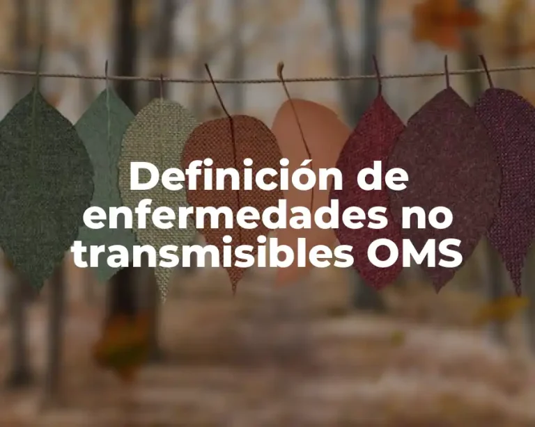 Definición de enfermedades no transmisibles OMS
