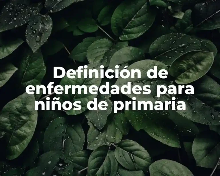 Definición de enfermedades para niños de primaria