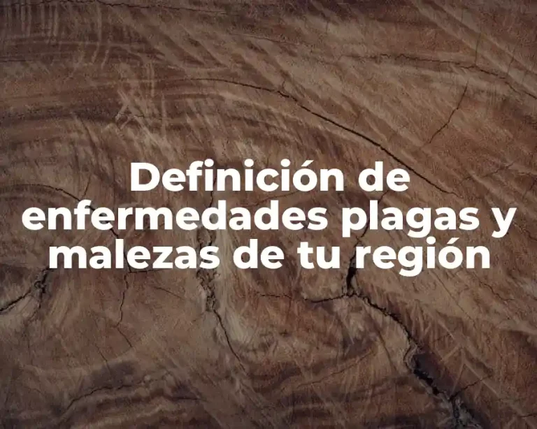 Definición de enfermedades plagas y malezas de tu región
