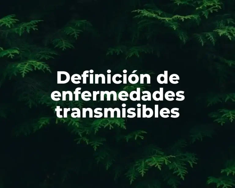 Definición de enfermedades transmisibles