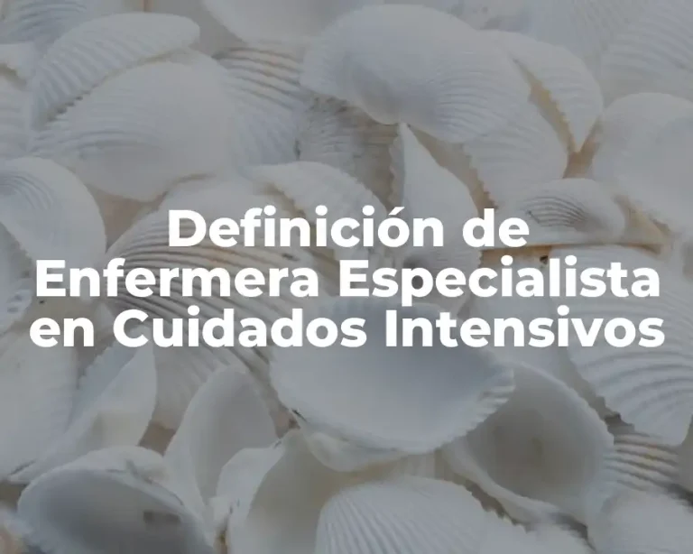 Definición de Enfermera Especialista en Cuidados Intensivos