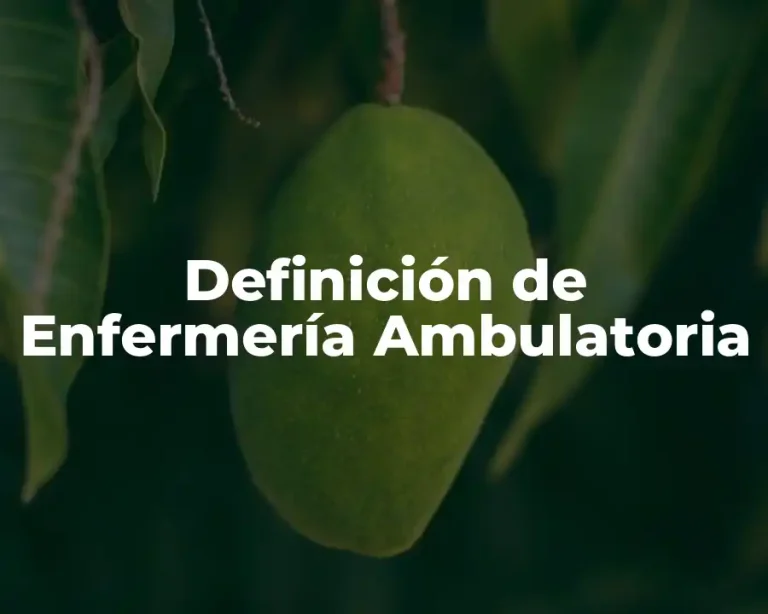 Definición de Enfermería Ambulatoria