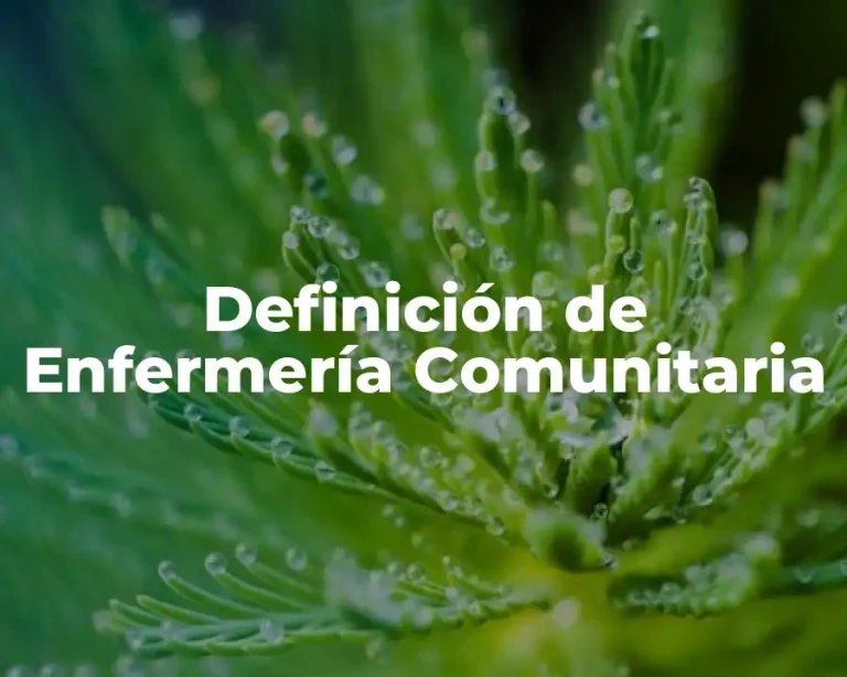 Definición de Enfermería Comunitaria