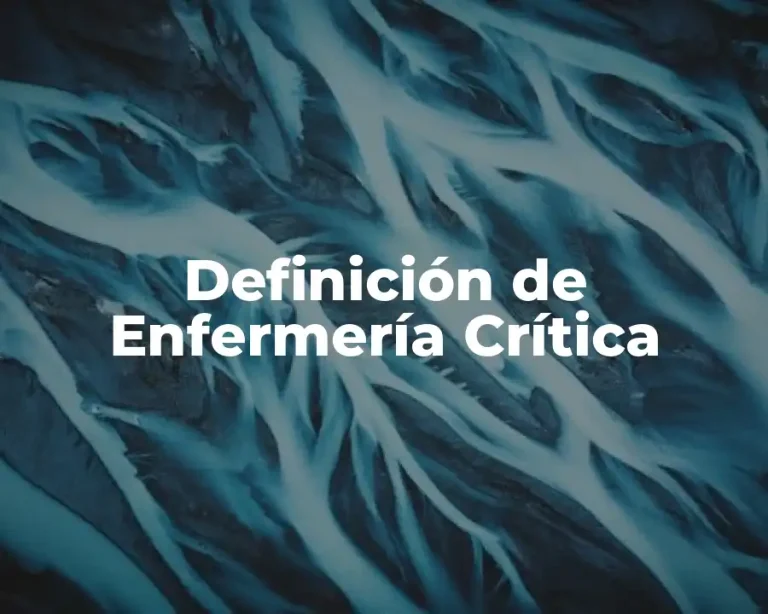 Definición de Enfermería Crítica