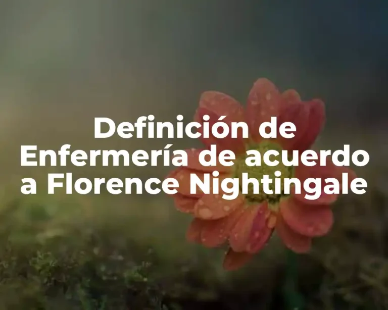 Definición de Enfermería de acuerdo a Florence Nightingale