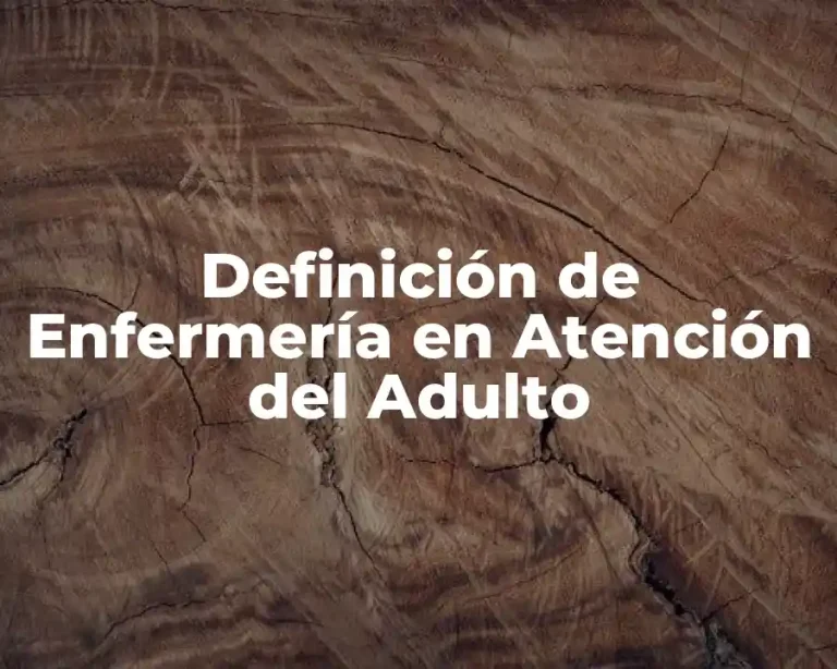 Definición de Enfermería en Atención del Adulto