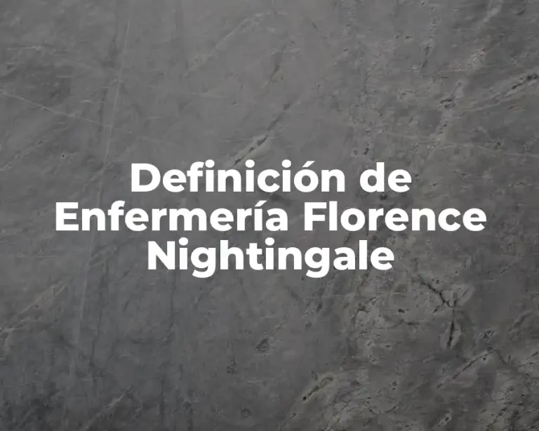 Definición de Enfermería Florence Nightingale