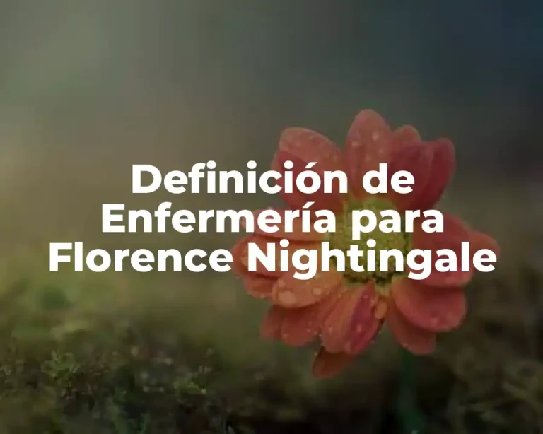Definición de Enfermería para Florence Nightingale