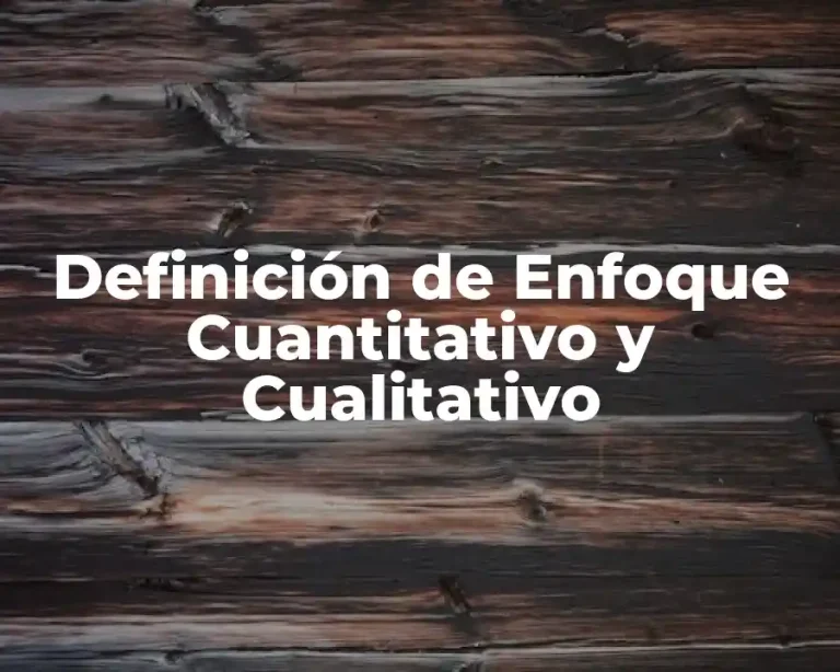 Definición de Enfoque Cuantitativo y Cualitativo