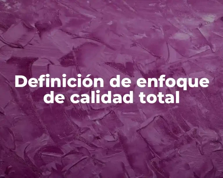 Definición de enfoque de calidad total