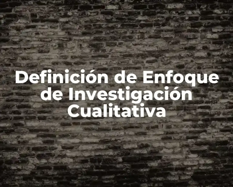 Definición de Enfoque de Investigación Cualitativa