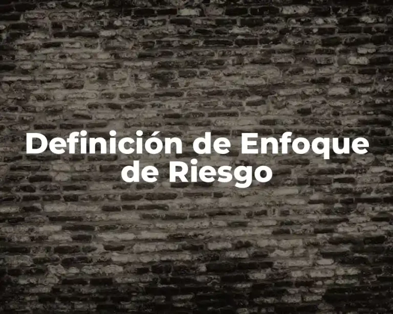 Definición de Enfoque de Riesgo