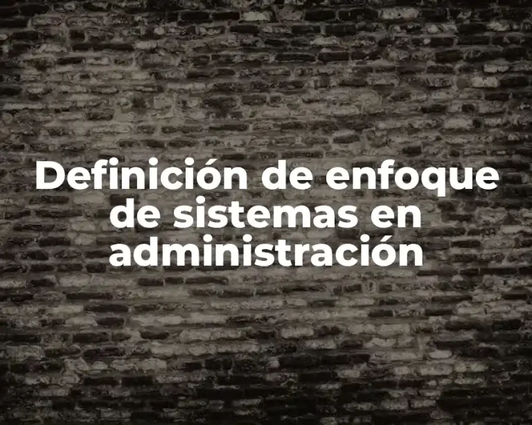 Definición de enfoque de sistemas en administración
