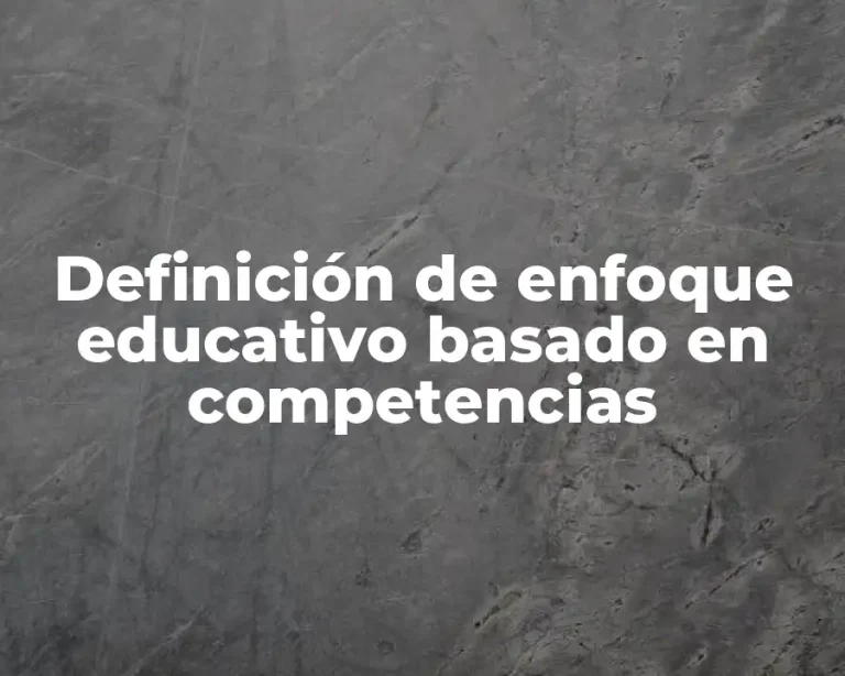 Definición de enfoque educativo basado en competencias