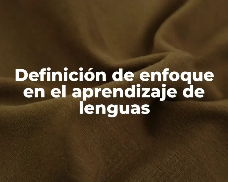 Definición de enfoque en el aprendizaje de lenguas