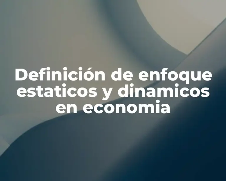 Definición de enfoque estaticos y dinamicos en economia