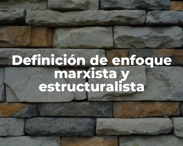 Definición de enfoque marxista y estructuralista