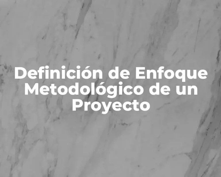 Definición de Enfoque Metodológico de un Proyecto