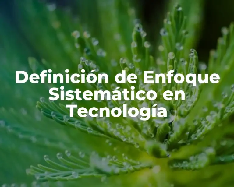 Definición de Enfoque Sistemático en Tecnología