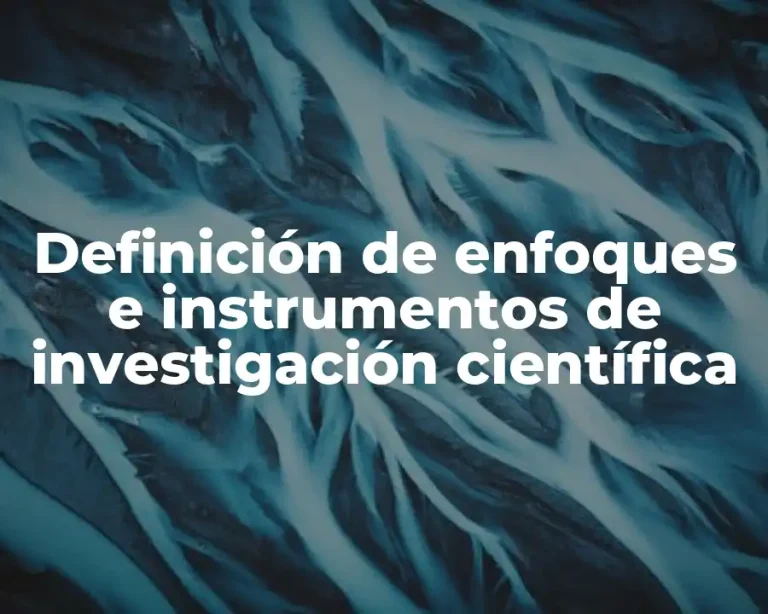 Definición de enfoques e instrumentos de investigación científica