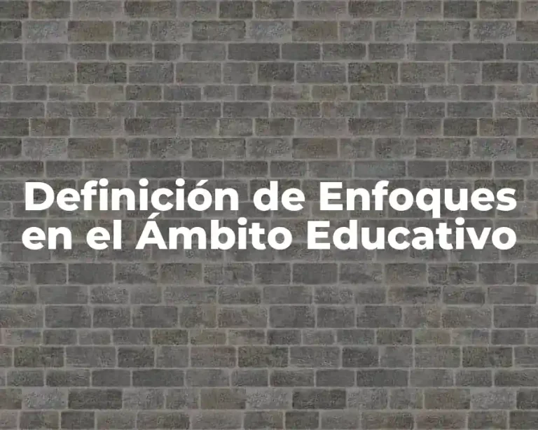 Definición de Enfoques en el Ámbito Educativo