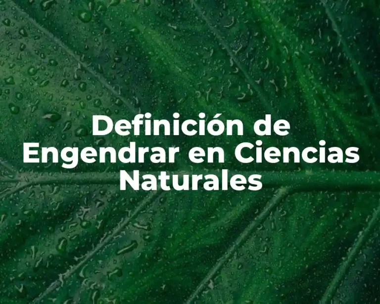 Definición de Engendrar en Ciencias Naturales