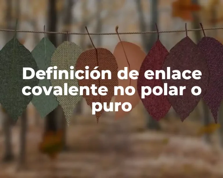 Definición de enlace covalente no polar o puro
