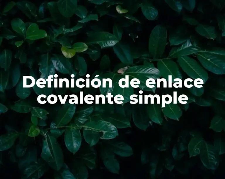 Definición de enlace covalente simple