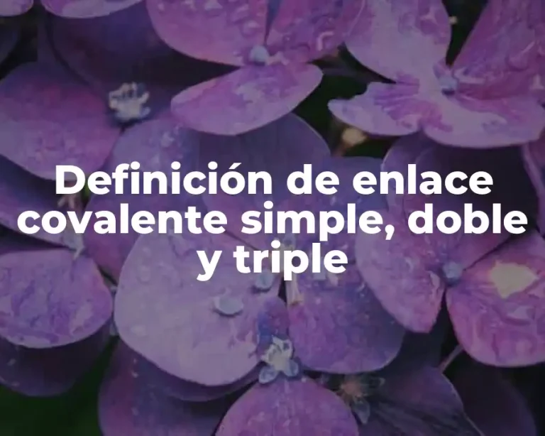 Definición de enlace covalente simple, doble y triple