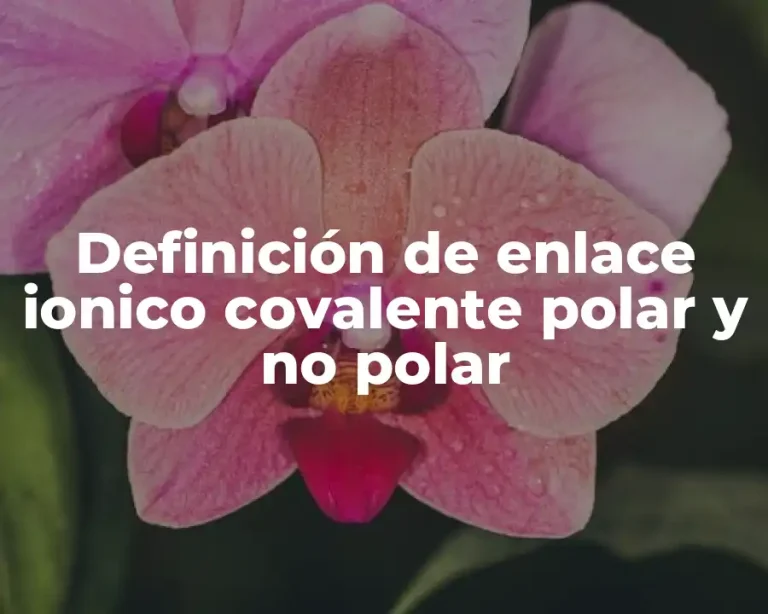 Definición de enlace ionico covalente polar y no polar