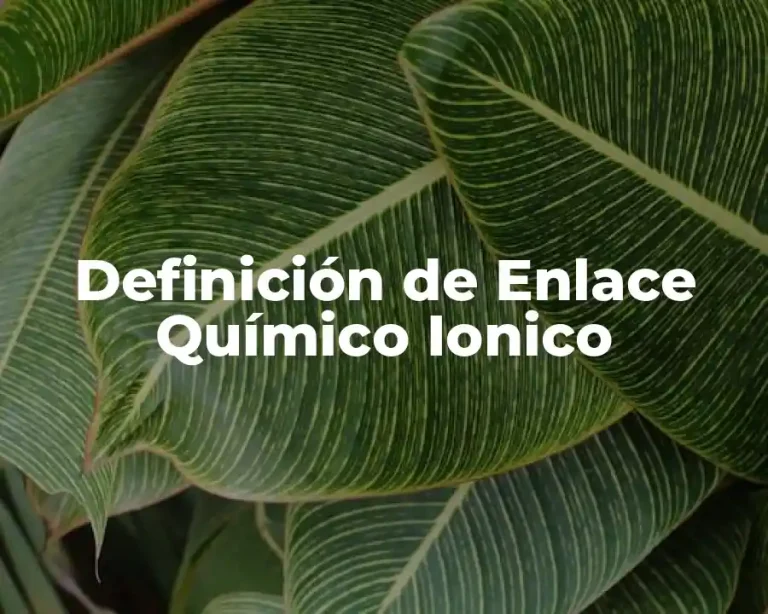 Definición de Enlace Químico Ionico