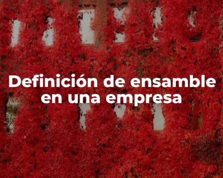 Definición de ensamble en una empresa