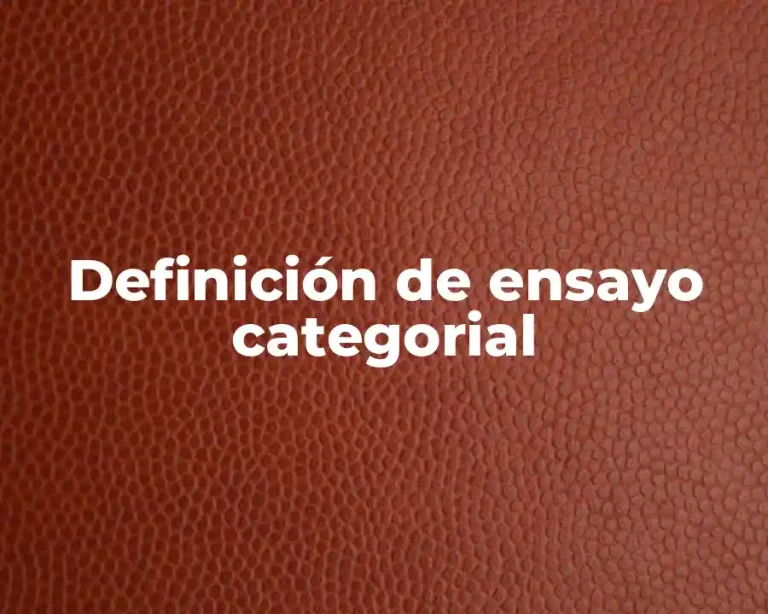 Definición de ensayo categorial