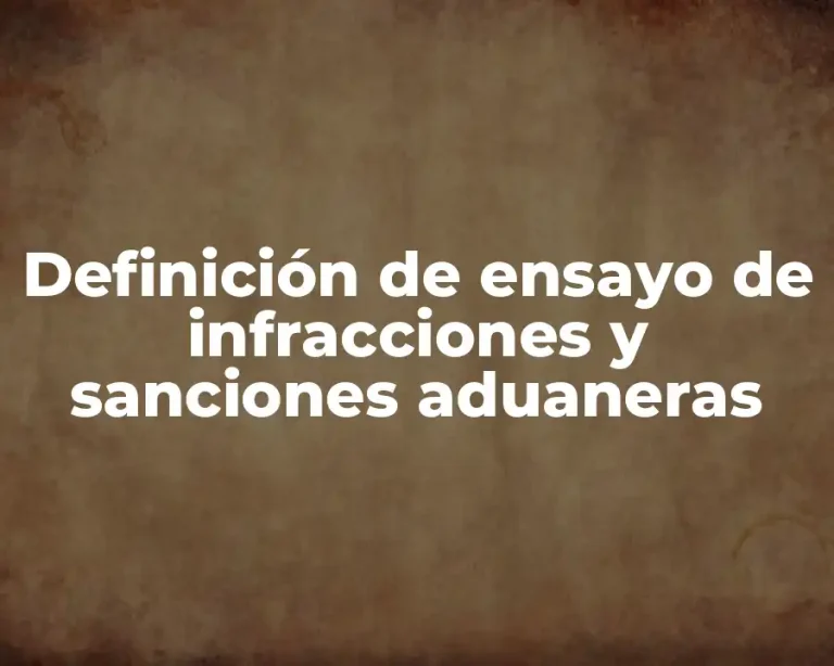 Definición de ensayo de infracciones y sanciones aduaneras