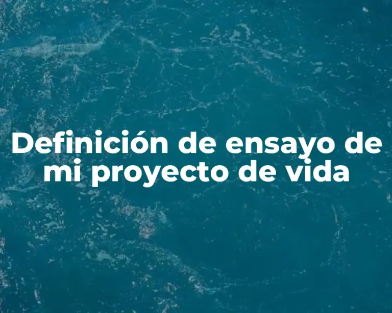 Definición de ensayo de mi proyecto de vida