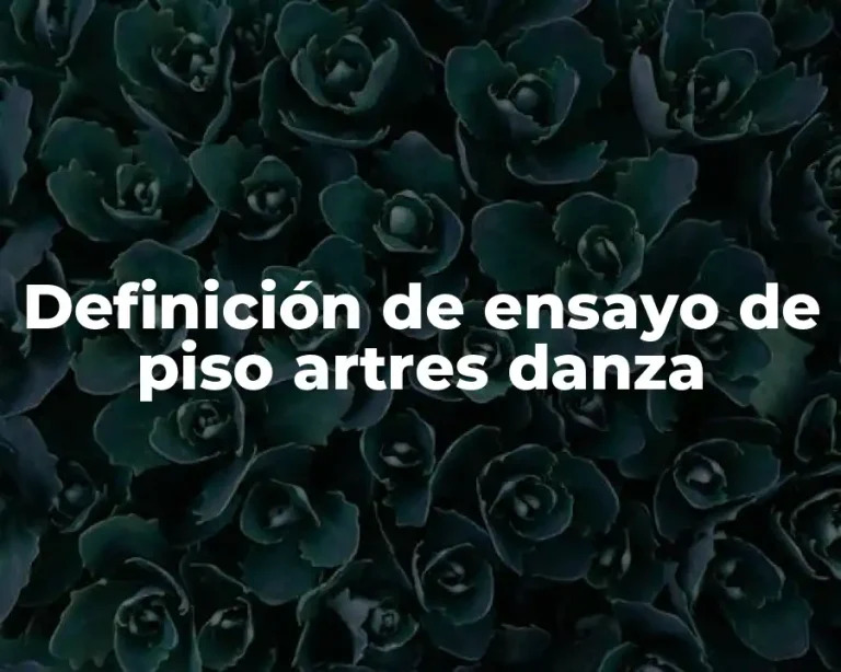 Definición de ensayo de piso artres danza