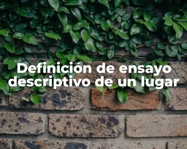 Definición de ensayo descriptivo de un lugar