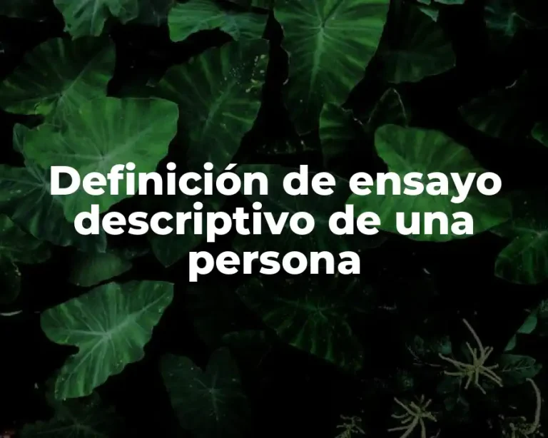 Definición de ensayo descriptivo de una persona