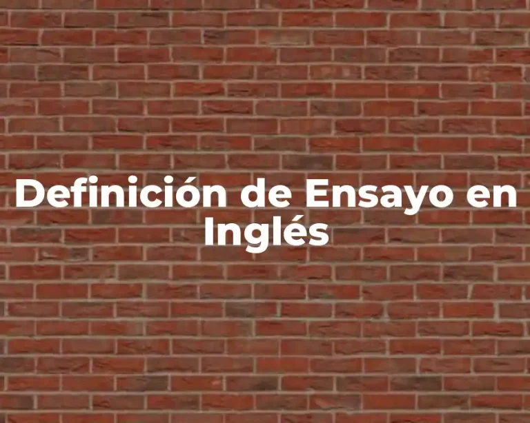 Definición de Ensayo en Inglés